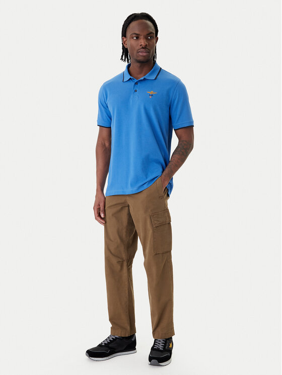 Aeronautica Militare Aeronautica Militare Polo majica 261PO1308UP00082 Modra Regular Fit