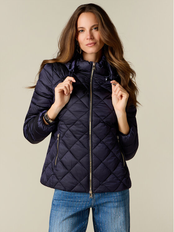Oltre Oltre Kurtka puchowa F047R001550N034 Niebieski Regular Fit