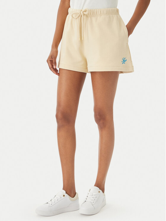 Tommy Hilfiger Pantaloni scurți sport Logo Embroidery WW0WW48765 Bej deschis Regular Fit