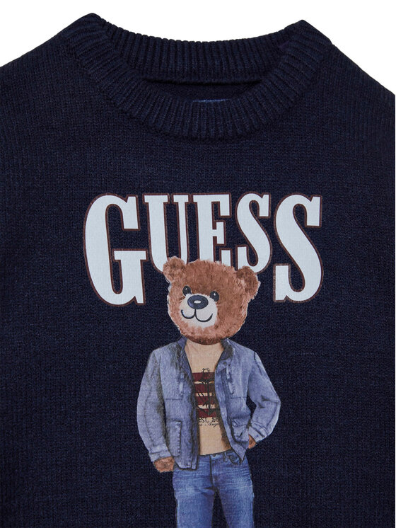 Guess Guess Džemperis N6RR01 Z2ZK2 Tumši zils Regular Fit