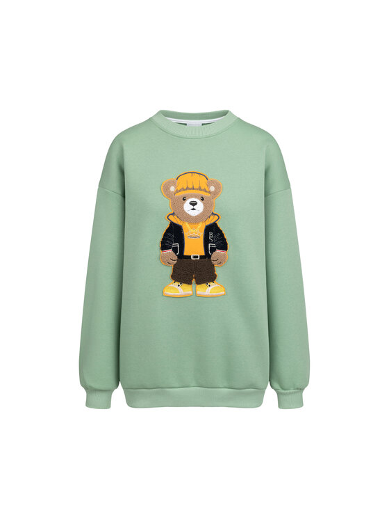 Bejbi Story Bejbi Story Bluza Axel Teddy dla mamy i taty Zielony Oversize