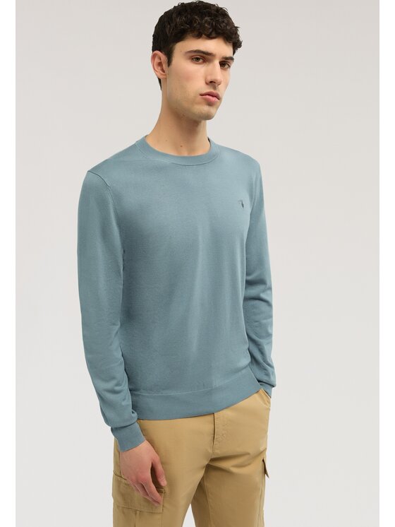Trussardi Trussardi Sweter M0168000077N024 Turkusowy Regular Fit
