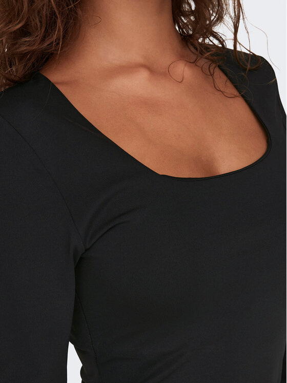 ONLY ONLY Блуза Lea 15302647 Черен Slim Fit