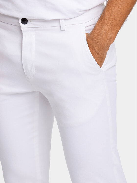 Lindbergh Lindbergh Pantaloni chino 30-005044 Alb Slim Fit