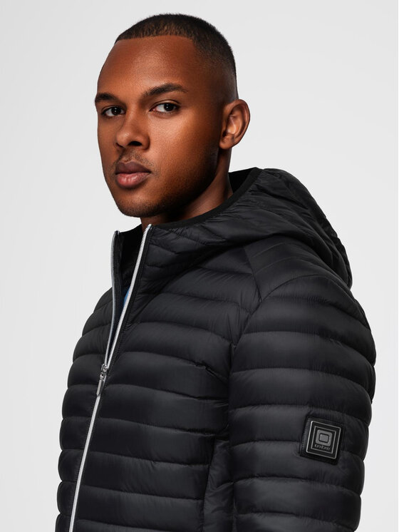 Ombre Ombre Kurtka puchowa OM-JALP-0211 Czarny Regular Fit