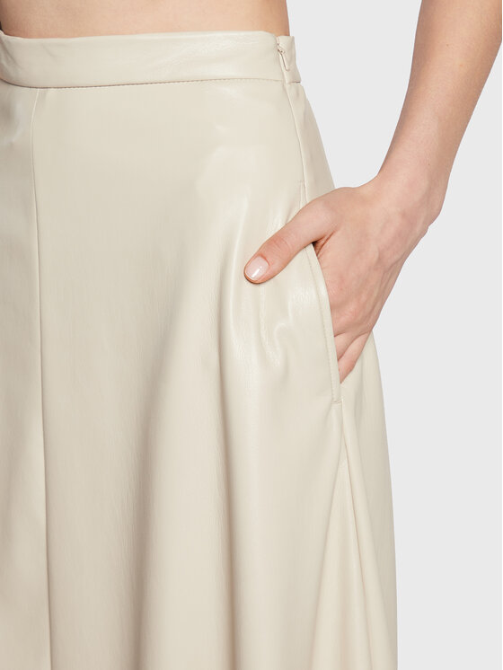 Weekend Max Mara Weekend Max Mara Ādas imitācijas svārki Narvel 51060623 Bēšs Regular Fit