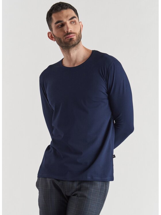 Pako Lorente Pako Lorente Longsleeve P000B-TL-006 Granatowy Slim Fit