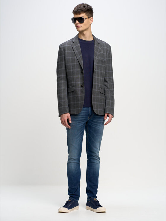 BIG STAR BIG STAR Sweter STAN_403_160 Granatowy Oversize