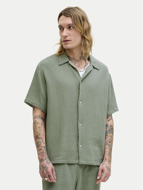 Jack & Jones Jack & Jones Completo camicia e pantaloncini Nantucket 12302220 Verde Relaxed Fit