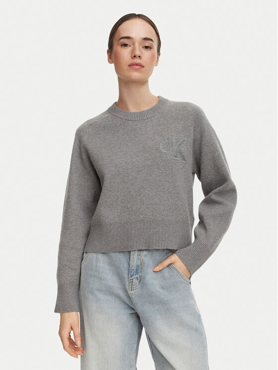 Calvin Klein Jeans Calvin Klein Jeans Svetr LV047H320G Tmavě šedá Regular Fit