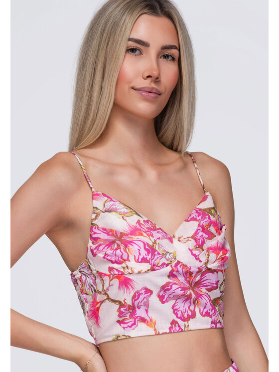Ombre Ombre Top OW-TS-E0080 Różowy Slim Fit