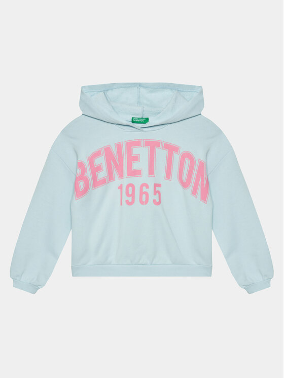 United Colors Of Benetton United Colors Of Benetton Mikina 3J68C203I Světle modrá Relaxed Fit