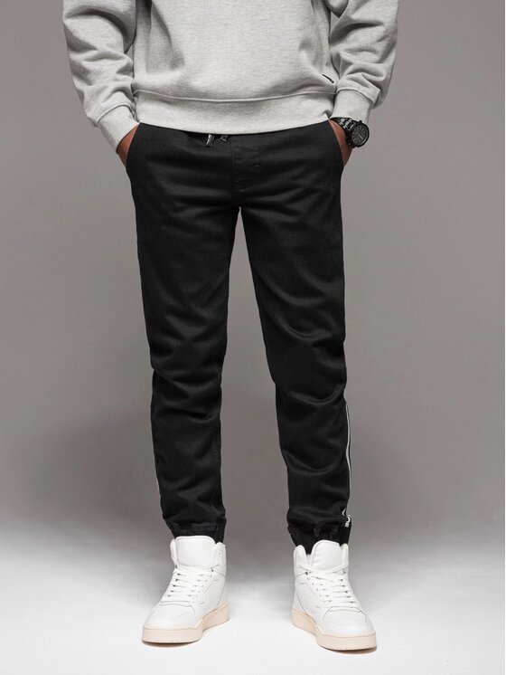 Ombre Ombre Joggery OM-PADJ-0156 Czarny Regular Fit