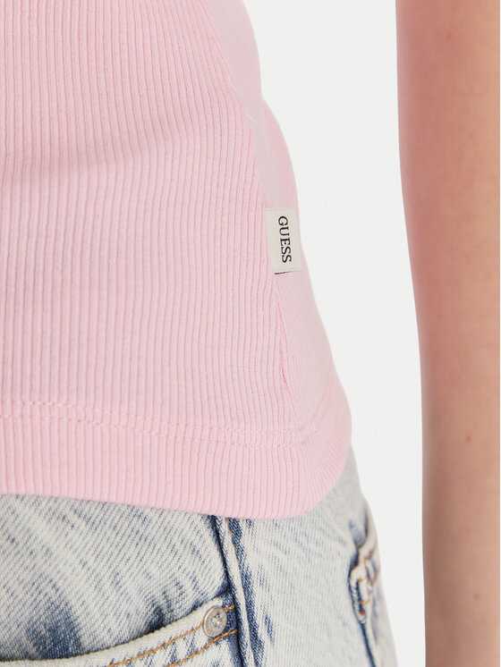 Guess Jeans Guess Jeans Póló W6RP21 KA0H1 Rózsaszín Slim Fit