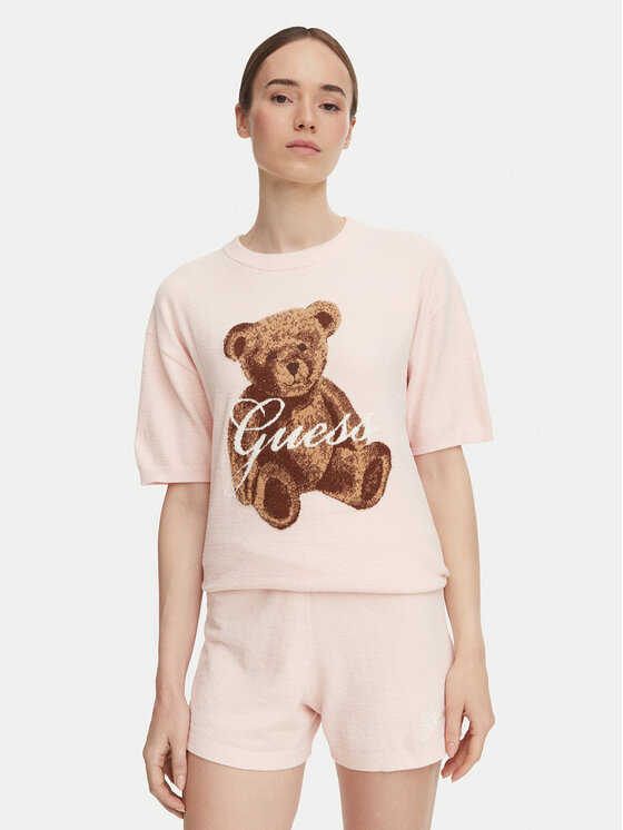 Guess Guess Тишърт O6BR03 Z1145 Светлорозов Regular Fit