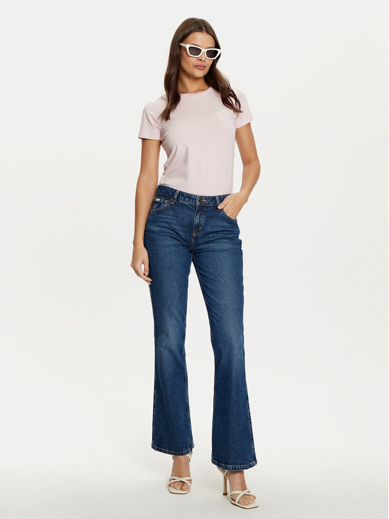 Guess Jeans Guess Jeans T-krekls W5RI52 J1314 Rozā Regular Fit