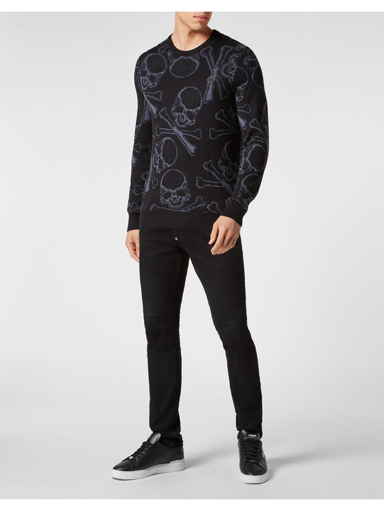 PHILIPP PLEIN PHILIPP PLEIN Sweter 531 Czarny Regular Fit
