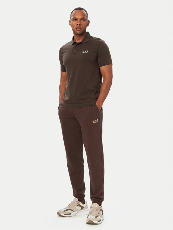 EA7 Emporio Armani EA7 Emporio Armani Поло 8NPF14 PJVQZ U6027 Темно-коричневий Regular Fit
