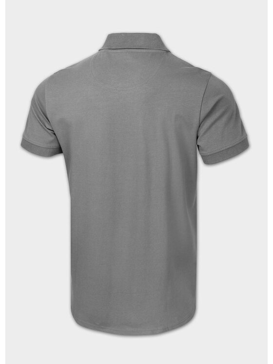PITBULL PITBULL T-Shirt Koszulka Polo Jersey Slim Fit Small Logo S Szary Regular Fit