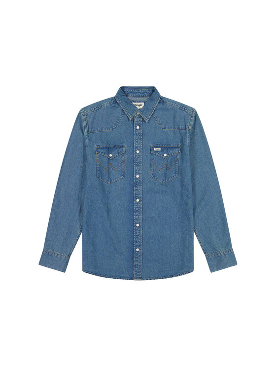 Wrangler Wrangler Koszula WESTERN SHIRT Niebieski Regular Fit