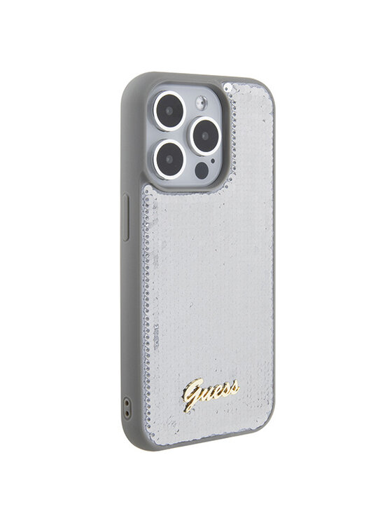 Guess Guess Etui na telefon iPhone 15 Pro Srebrny