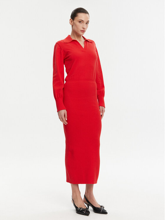 French Connection French Connection Strickkleid 71YAU Rot Regular Fit