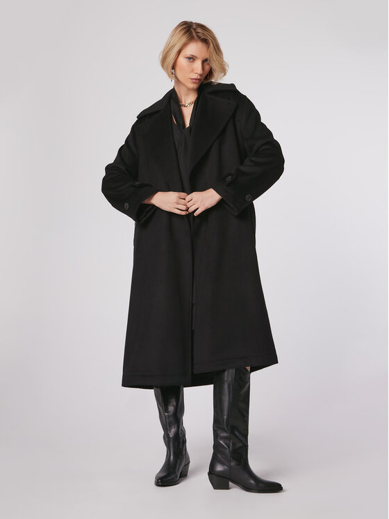 Simple Simple Pārejas mētelis PLD502-01 Melns Relaxed Fit