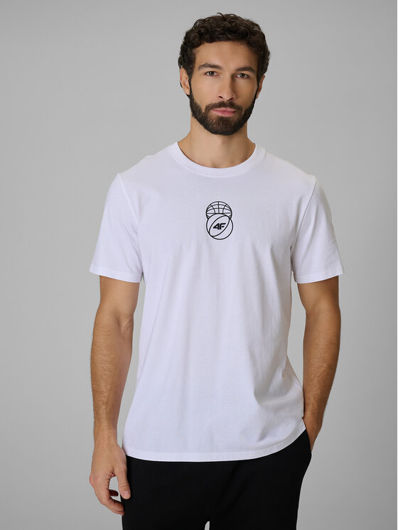 4F 4F T-Shirt ESSENTIAL 2 Biały Regular Fit