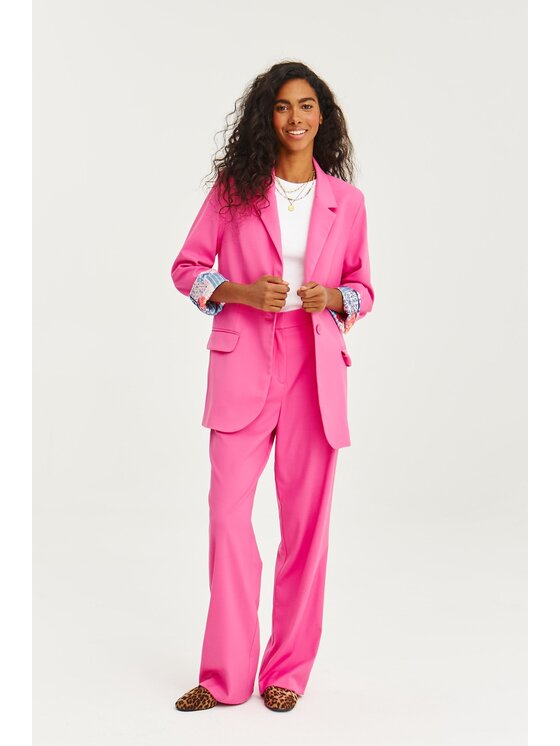 NAOKO NAOKO Spodnie materiałowe Bubblegum Attitude Różowy Regular Fit
