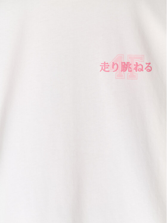 4F 4F T-Shirt BLUE VACATION Biały Oversize