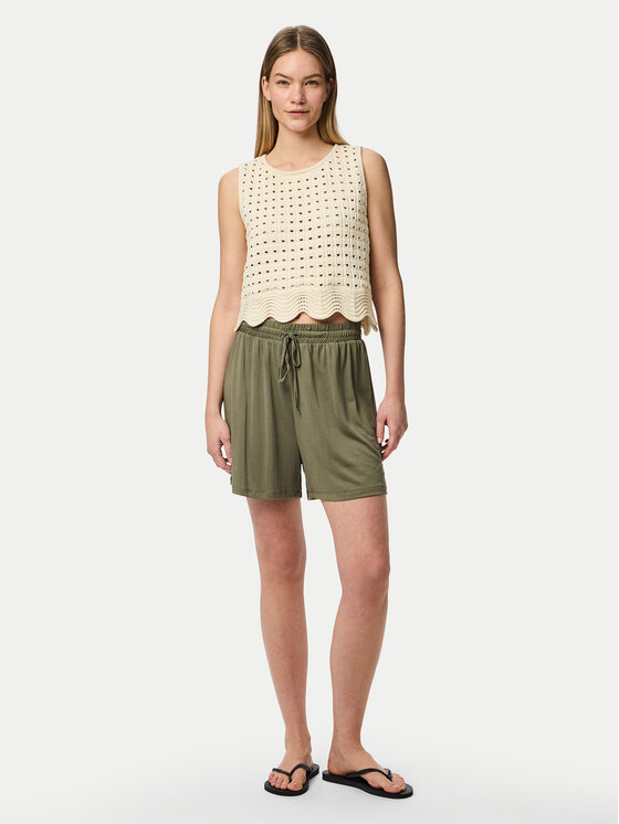 Pieces Pieces Шорти от плат Anora 17148783 Зелен Regular Fit