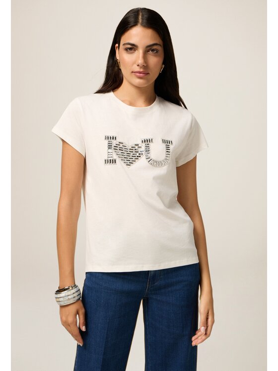 Oltre Oltre T-shirt G019J004376N011 Bianco Regular Fit