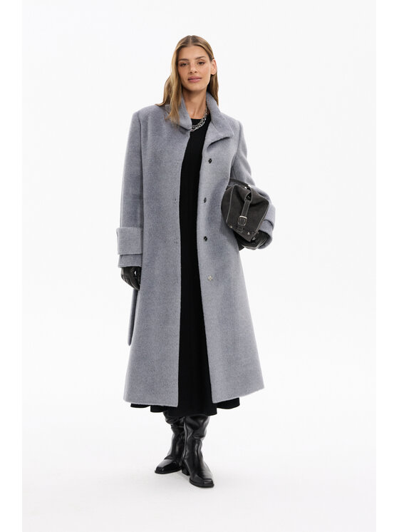 Deni Cler Milano Deni Cler Milano Płaszcz przejściowy W-DC-8056-F5-A3-82-1 Szary Regular Fit