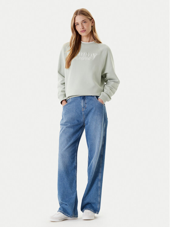 Tommy Jeans Tommy Jeans Felpa Script DW0DW21196 Verde Regular Fit