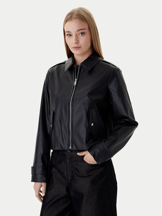 Calvin Klein Jeans Calvin Klein Jeans Куртка зі штучної шкіри Moto LV047E501G Чорний Regular Fit