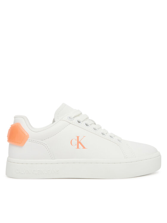 Calvin Klein Jeans Calvin Klein Jeans Sneakersy Classic Cupsole Ru Patch Lth Wn YW0YW01845 Bílá