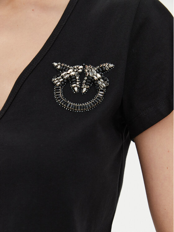 PINKO PINKO T-Shirt 100372 A24E Czarny Regular Fit