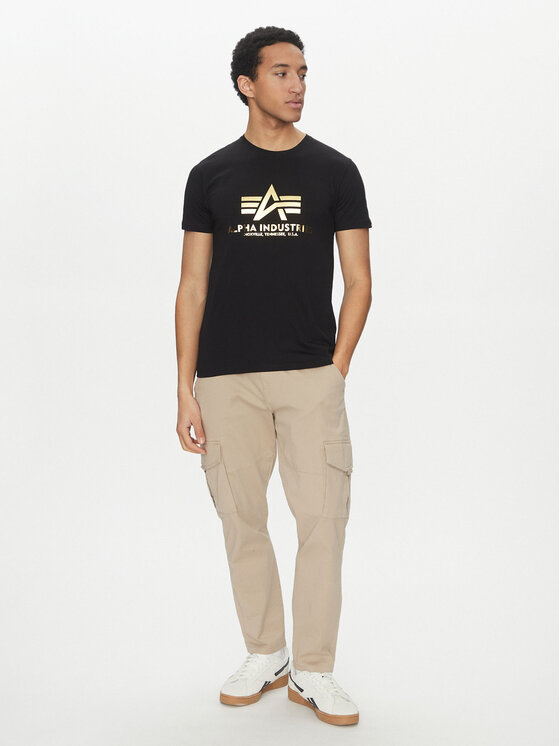 Alpha Industries Alpha Industries Tričko AI.100501FP-583-4XL Čierna Basic Fit