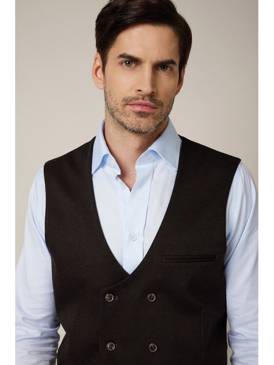 Lancerto Lancerto Kamizelka Castelmola KA131225000005 Brązowy Slim Fit