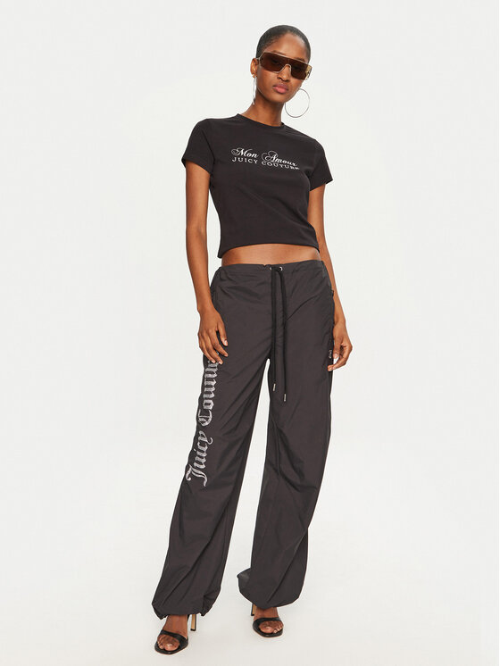 Juicy Couture Juicy Couture Tričko Mon Amour JCSCT224407 Čierna Slim Fit