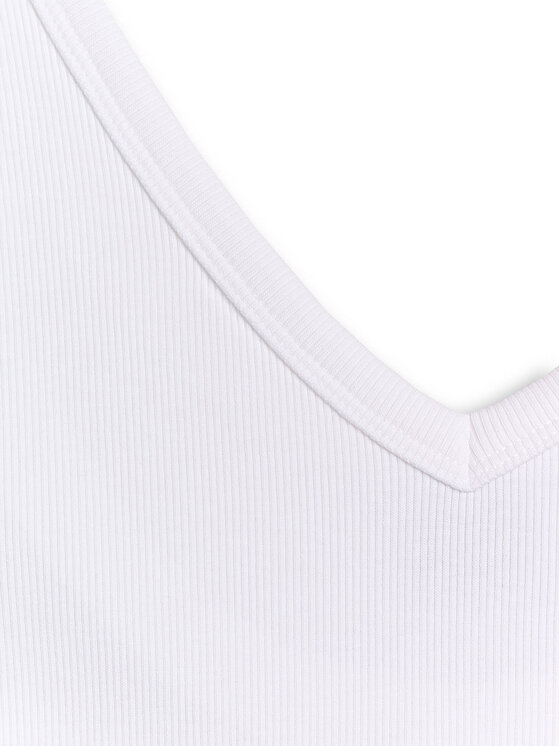 4F 4F Top ESSENTIAL Biały Slim Fit
