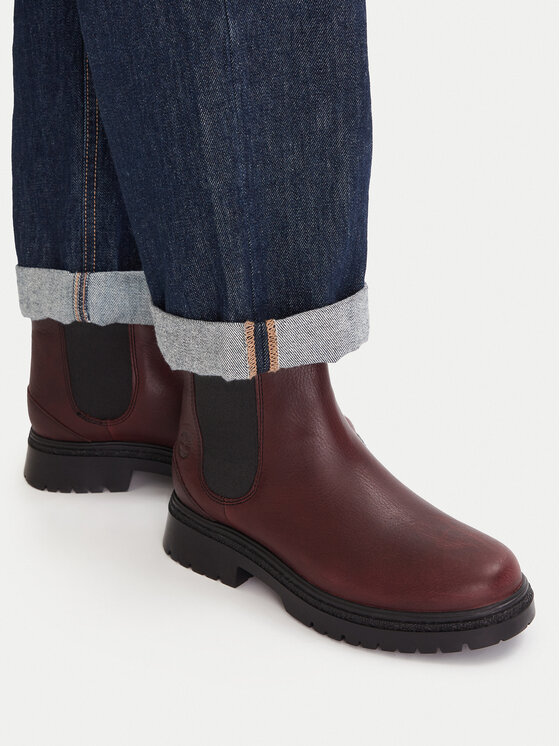 Timberland Timberland Členková obuv s elastickým prvkom Cambria Valley TB0A42BXEIW1 Bordová