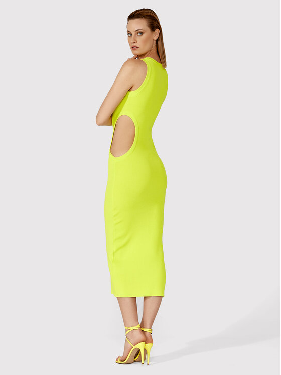 Simple Simple Letní šaty SUD042 Zelená Slim Fit