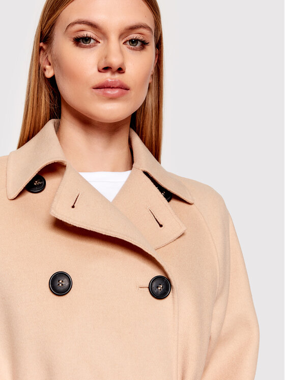 Weekend Max Mara Weekend Max Mara Vilnonis paltas Belgica 50110227 Smėlio Regular Fit
