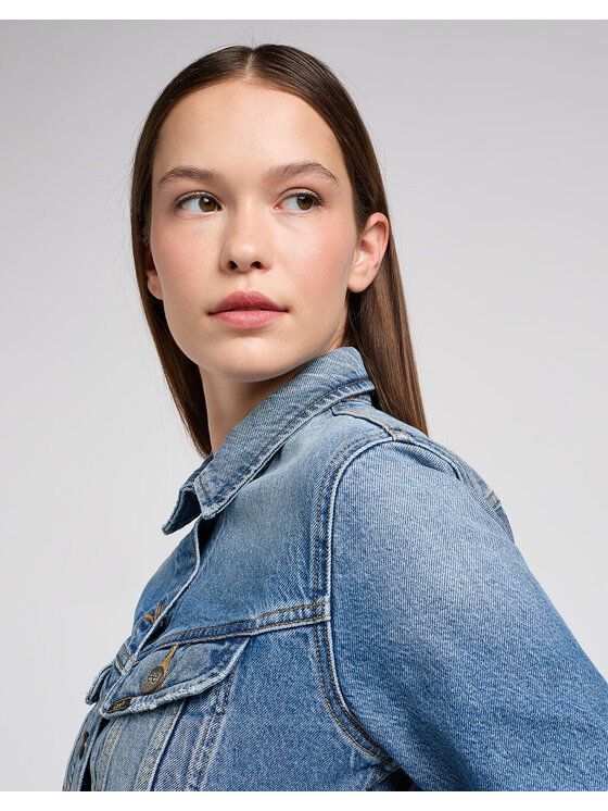 Lee Lee Kurtka jeansowa RIDER JACKET Niebieski Regular Fit