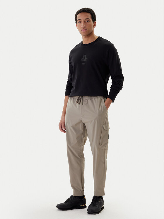 BOSS BOSS Auduma bikses T_Urbanex-Cargolight 50508339 Zaļš Tapered Fit