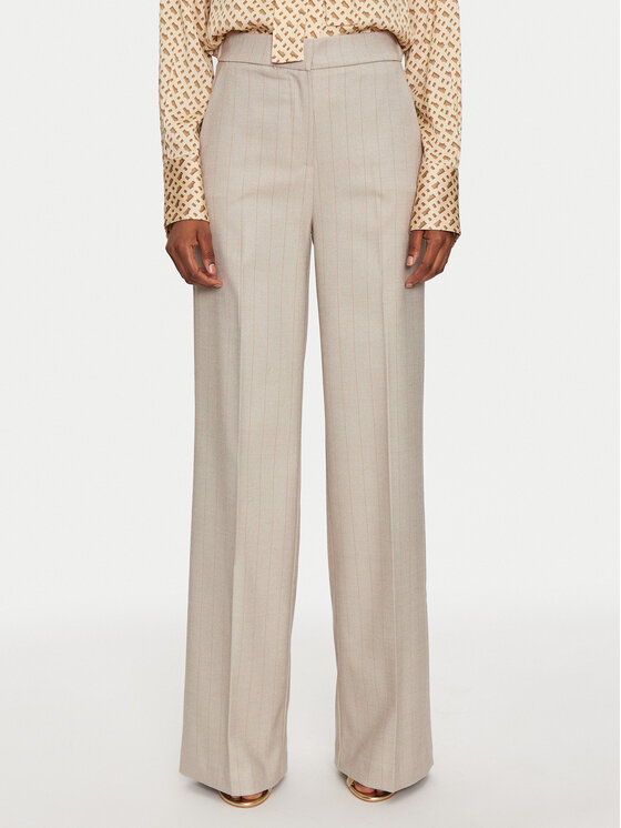Maryley Maryley Pantaloni di tessuto 24IB598/M07 Beige Regular Fit
