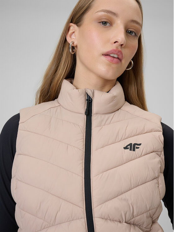 4F 4F Kamizelka MIDSHOP TEXTILE Beżowy Slim Fit