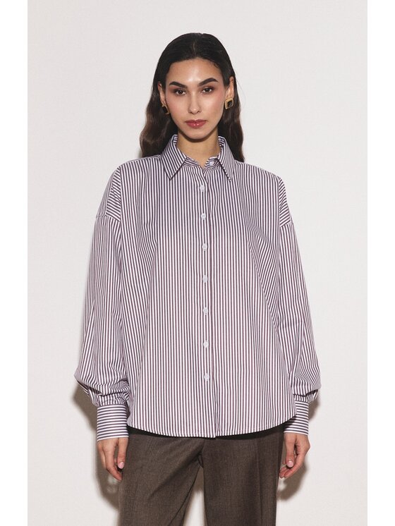 Entelier Entelier Koszula oversize Classic Brązowy Oversize