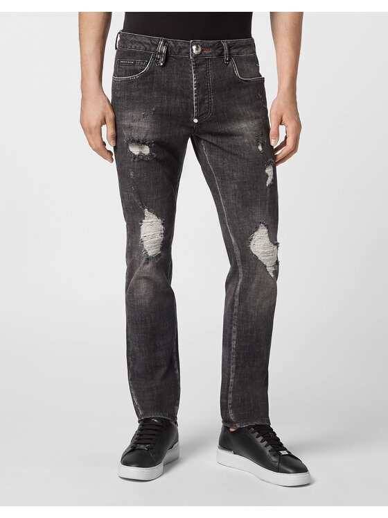 PHILIPP PLEIN PHILIPP PLEIN Jeansy 2155 Szary Straight Leg
